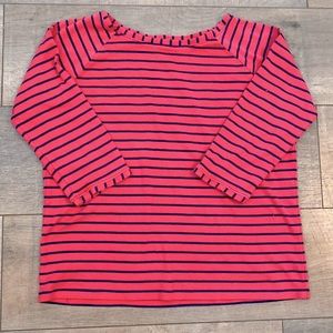 ✨Jones New York Pink and Blue Striped 3/4 XL Top GUC✨